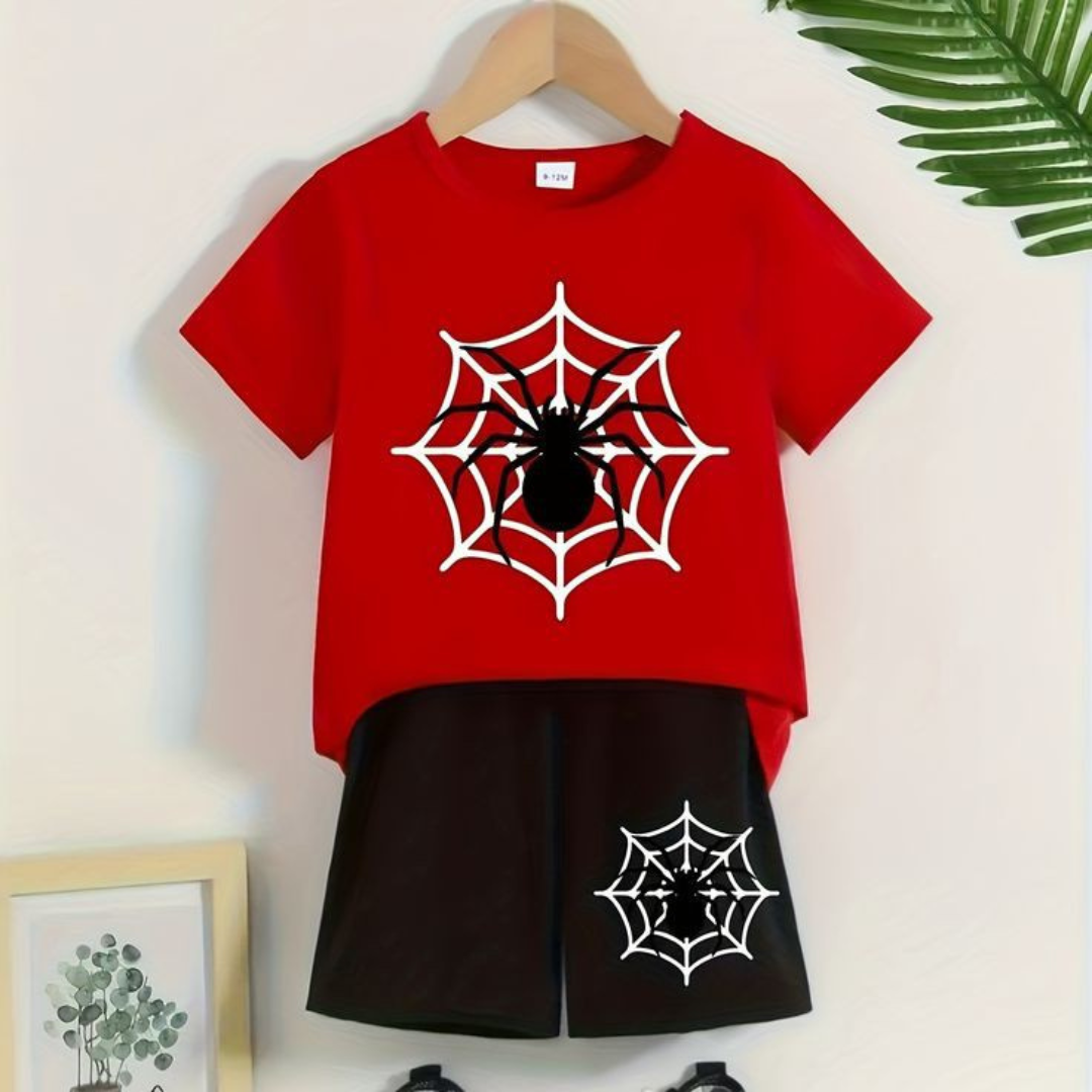 Spider T-Shirt & Shorts Set for Kids | Stylish Summer Outfit for Baby Boys & Girls