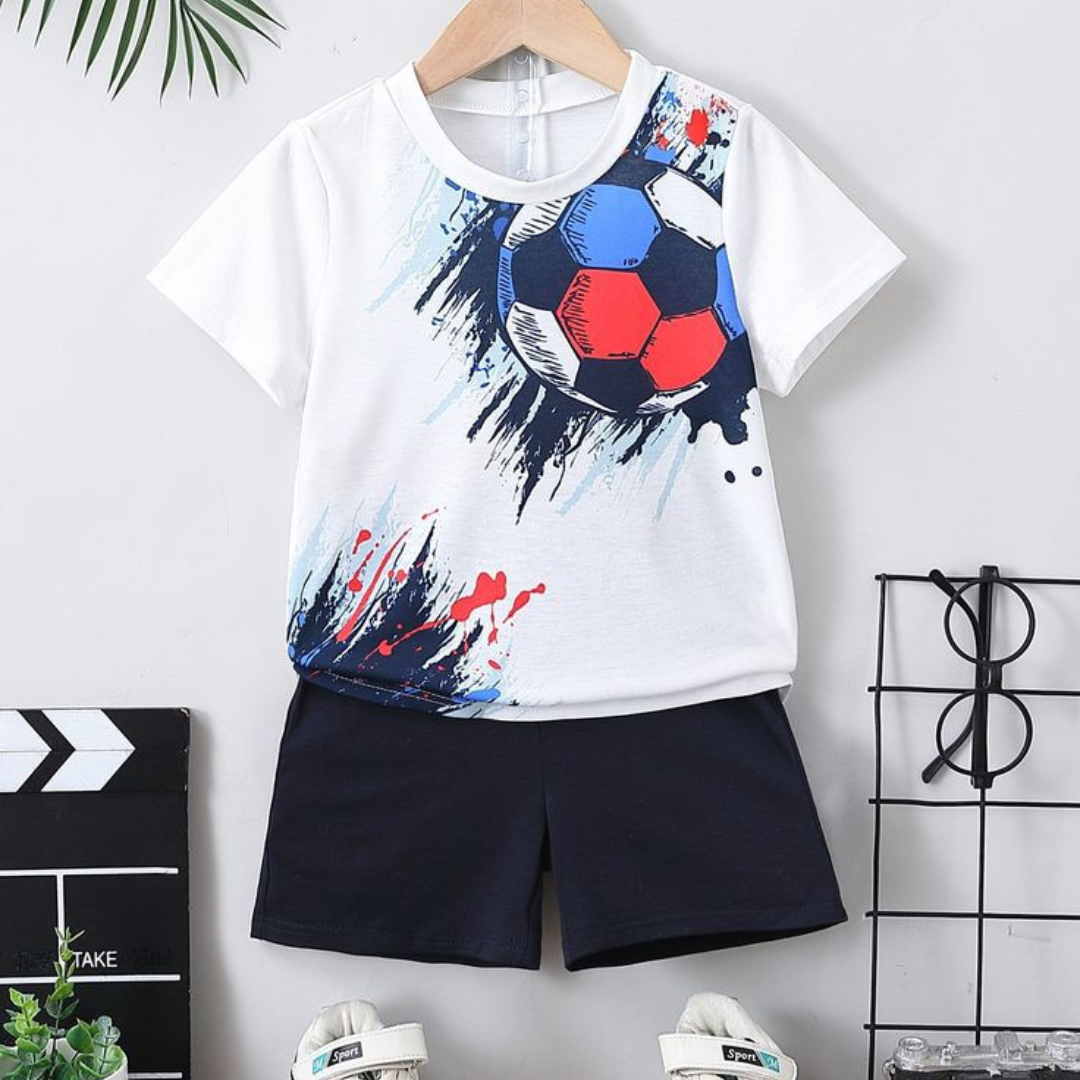 Football T-Shirt & Shorts Set for Kids | Stylish Summer Outfit for Baby Boys & Girls